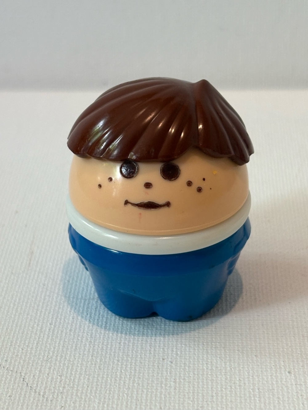 Vintage Little Tikes Toddle Tots Chunky People Boy In Blue Brown Hair